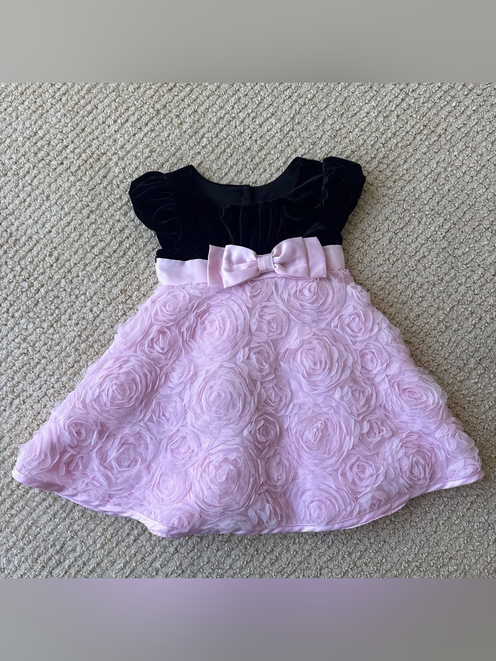 Jona Michelle Pink rose appliqué baby dress size 18 months